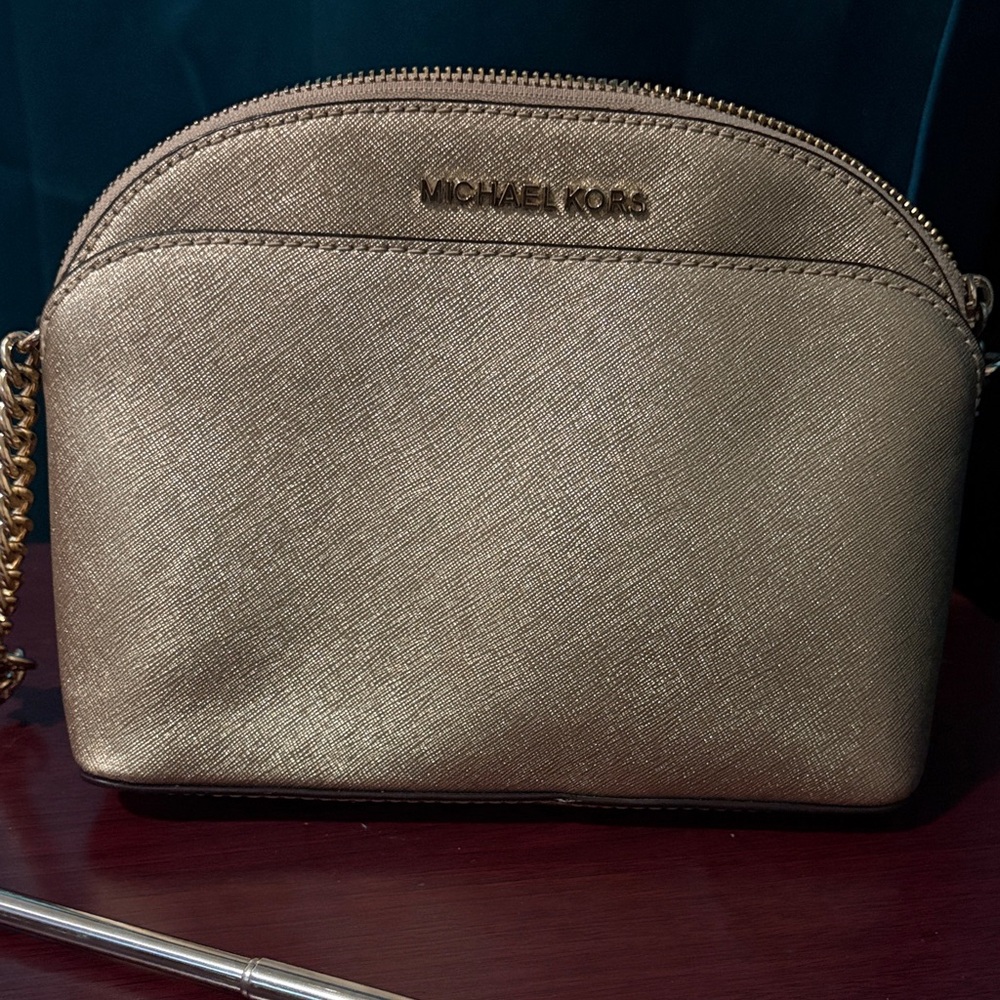 Michael Kors Metallic Gold Dome Crossbody EUC
